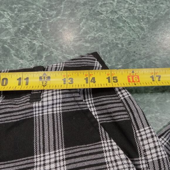 Hot Topic Women Pants Large Black White Plaid Gothic Steampunk Y2K Stretch Goth - Picture 11 of 11
